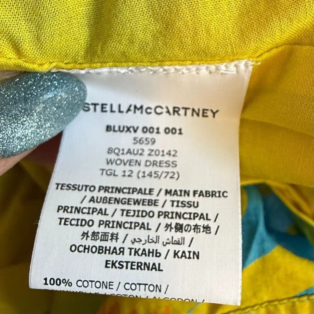 NWT Stella McCartney Kids Sunflowers Cotton Dress. Size 12